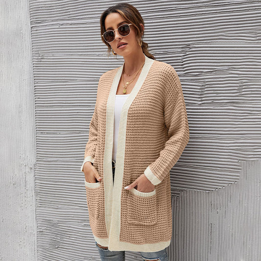 Casual Knitting Long Sleeves Women Overcoat-Shirts & Tops-White-S-Free Shipping Leatheretro