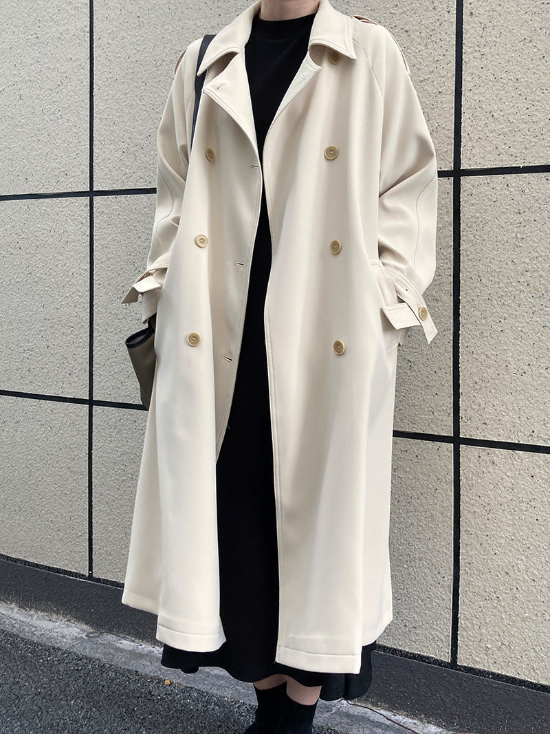 Fashion Loose Long Trench Coats for Women-Coats & Jackets-Black-S-Free Shipping Leatheretro