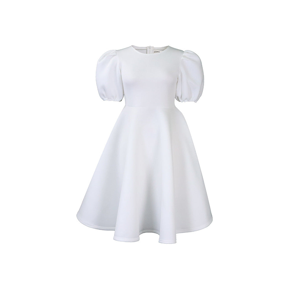 Fashion Plus Sizes A Line Dresses-Dresses-White-S-Free Shipping Leatheretro