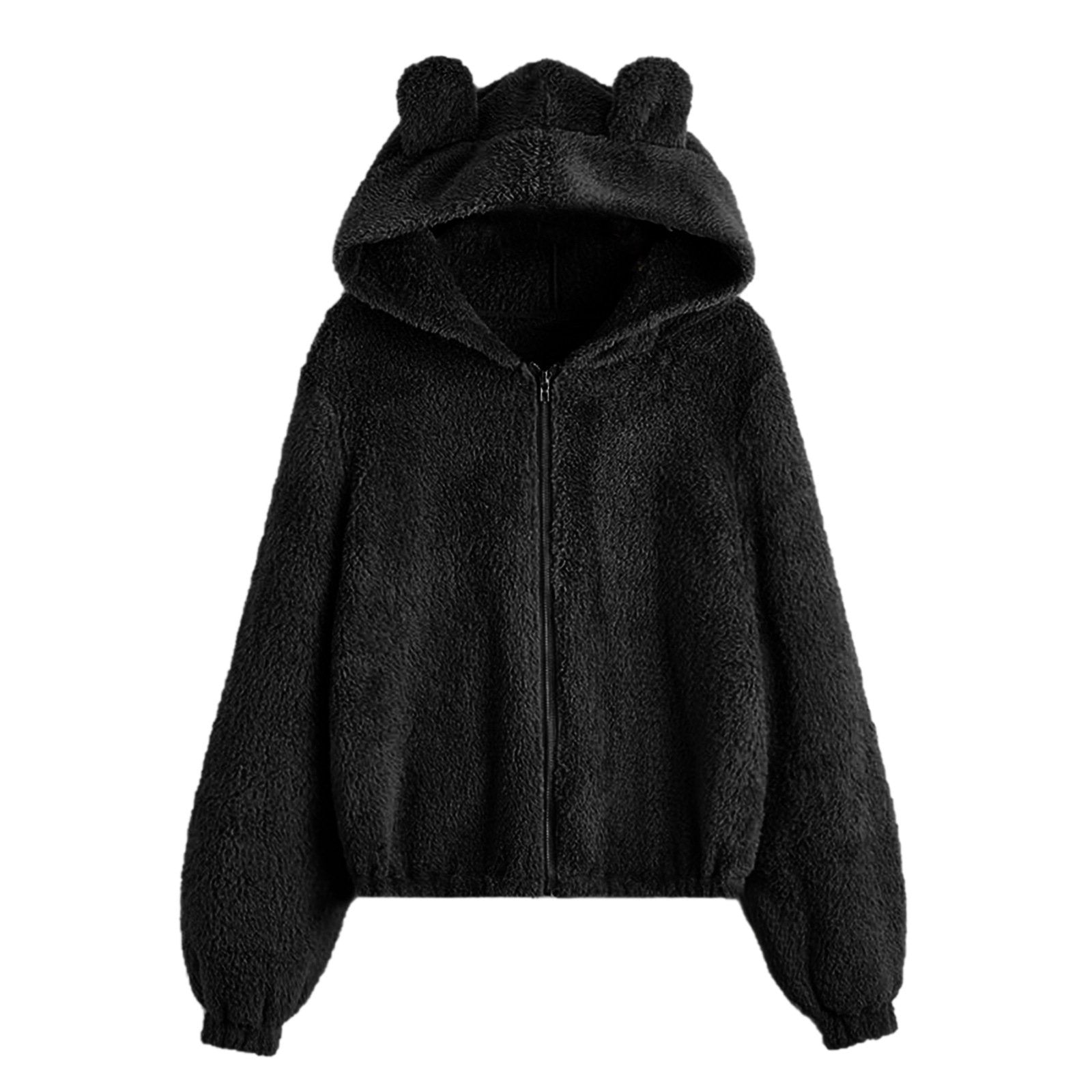 Women Warm Winter Hoodies Zipper Tops-Shirts & Tops-All Black-S-Free Shipping Leatheretro