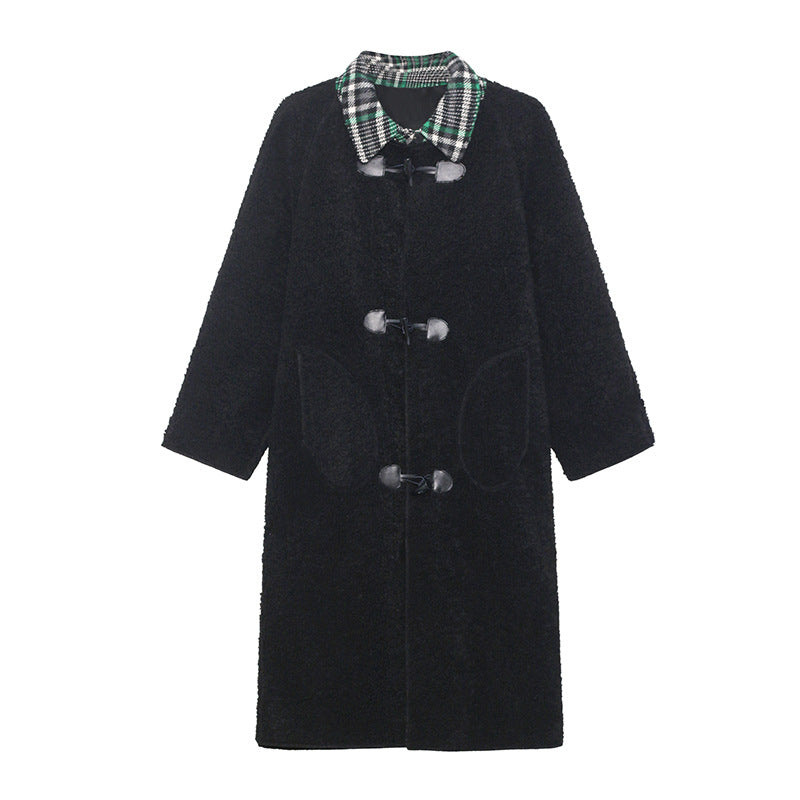 Winter Women Plus Sizes Sherpa Long Overcoat-Outerwear-Black-One Size-Free Shipping Leatheretro