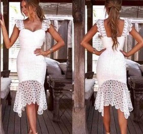Sexy Night Party Sheath Dresses for Women-Dresses-White-S-Free Shipping Leatheretro
