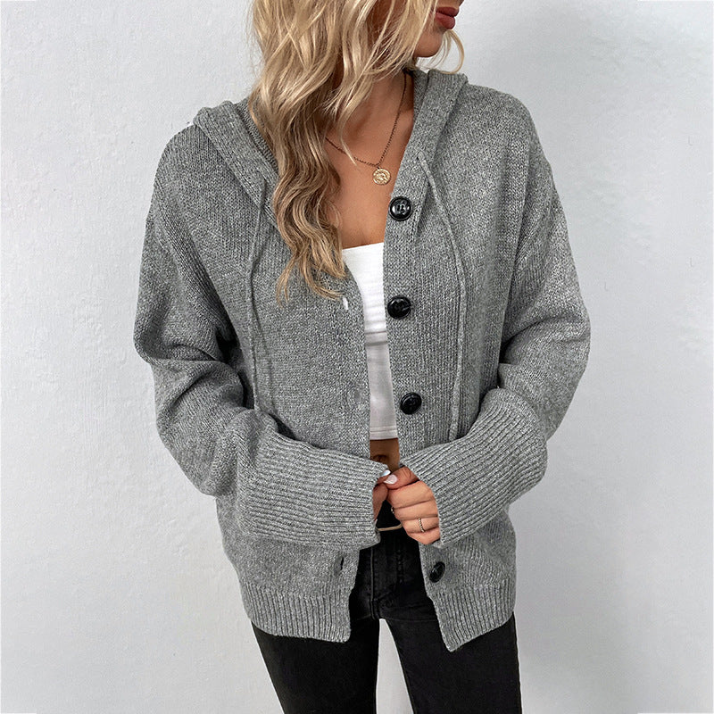 Fashion Drawstring Knitted Cardigan Coats for Women-Coats & Jackets-Gray-S-Free Shipping Leatheretro