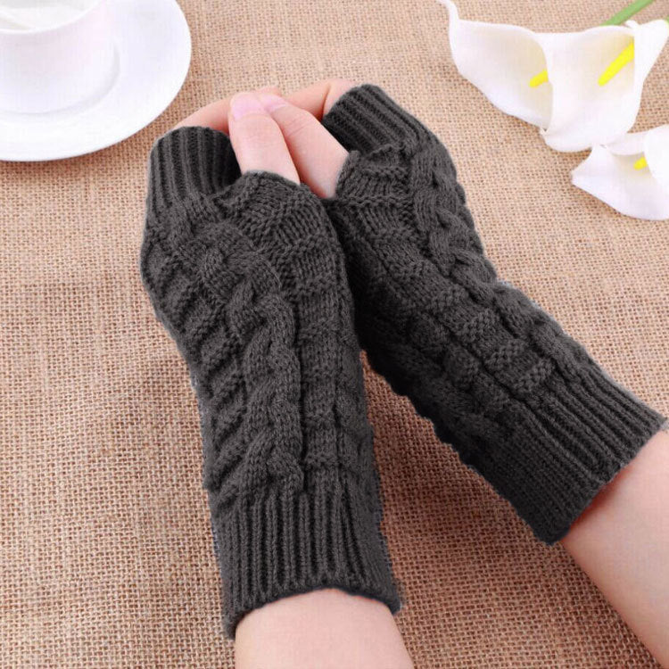 2 Pairs/Set Winter Knitted Gloves Keep Warm for Women-Gloves & Mittens-Dark Gray-One Size-Free Shipping Leatheretro