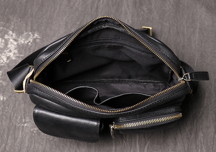 Calf Leather Bags for Men 108-Handbags, Wallets & Cases-Black-Free Shipping Leatheretro