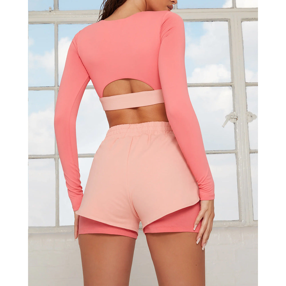 Summer Women Outdoor Sports Suits-Activewear-Pink-S-Free Shipping Leatheretro