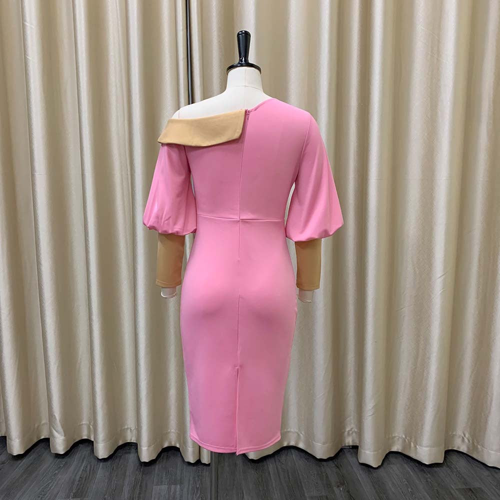 Sexy Office Lady Plus Sizes Dresses-Dresses-Pink-S-Free Shipping Leatheretro