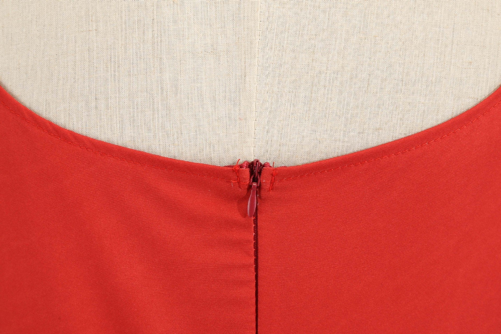 Sexy Tank Top Vintage Zipper Dresses-Dresses-Red-S-Free Shipping Leatheretro