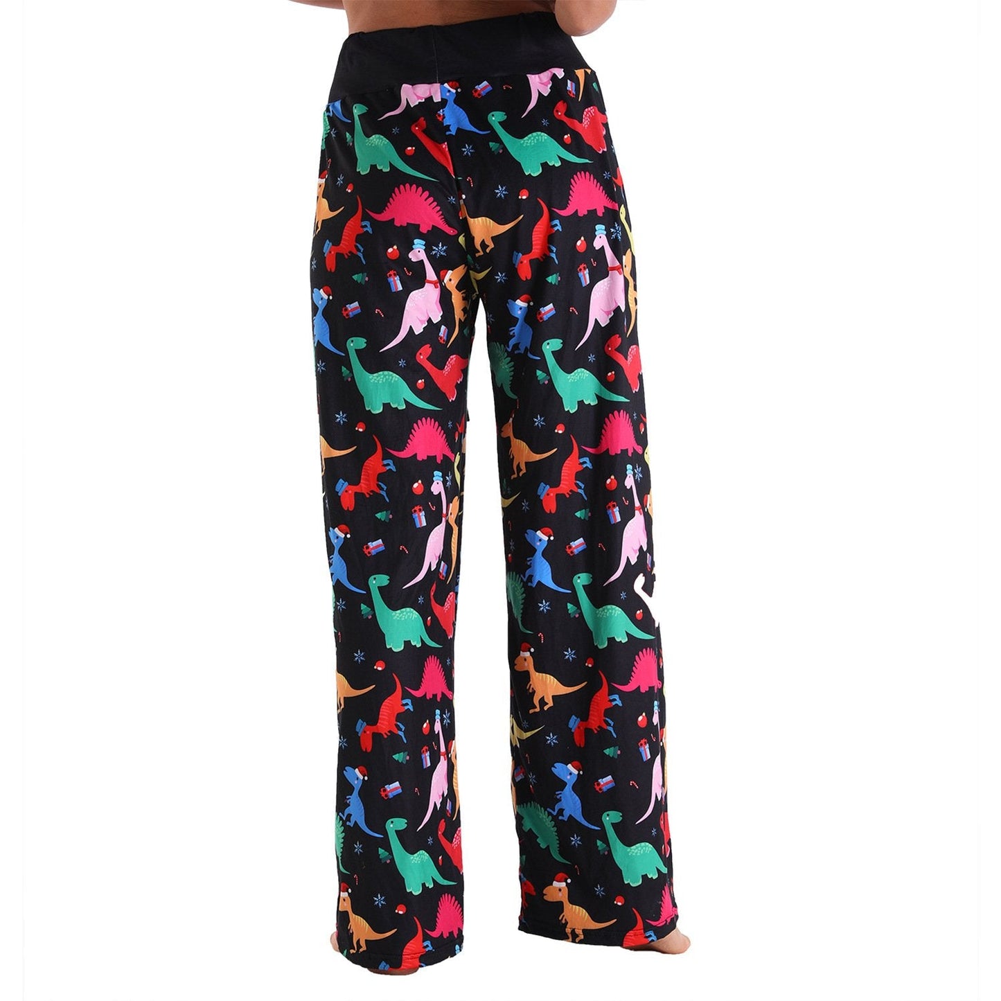 Casual Floral Print Women High Waist Trousers for Homewear-Pajamas-2011-S-Free Shipping Leatheretro