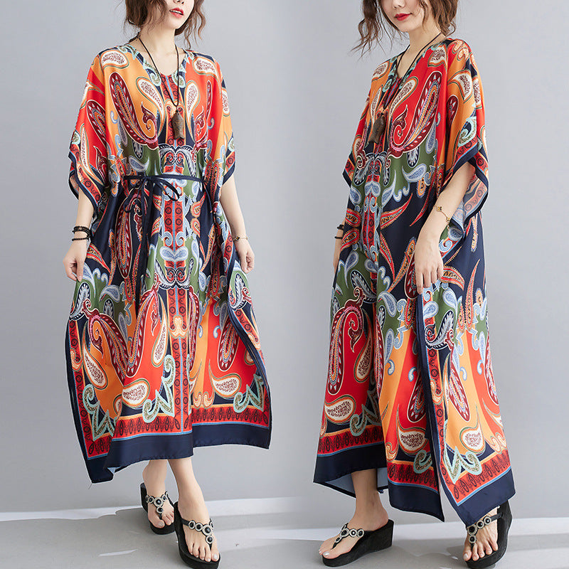 Casual Summer Plus Sizes Long Loose Dresses-Dresses-The same as picture-One Size-Free Shipping Leatheretro