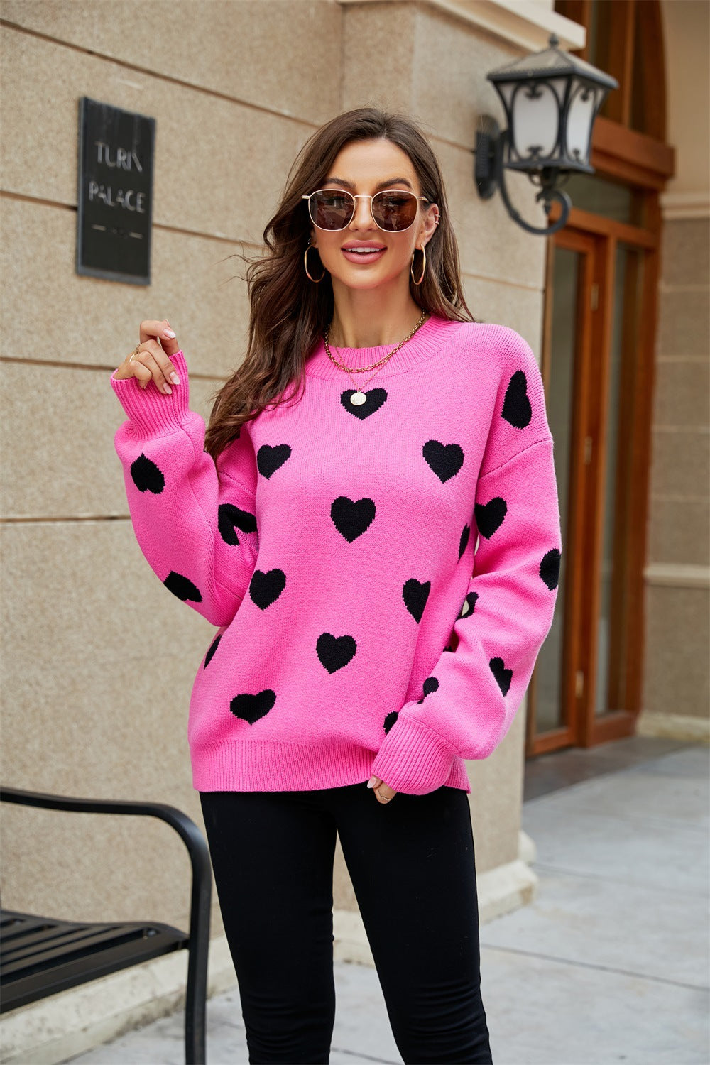 Casual Sweetheart Design Pullover Knitted Sweaters-Shirts & Tops-Rose Red-S-Free Shipping Leatheretro