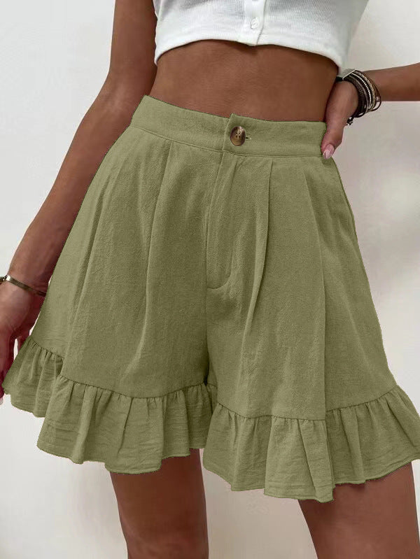 Casual High Waist Summer Short Pants for Women-Shorts-Army Green-S-Free Shipping Leatheretro