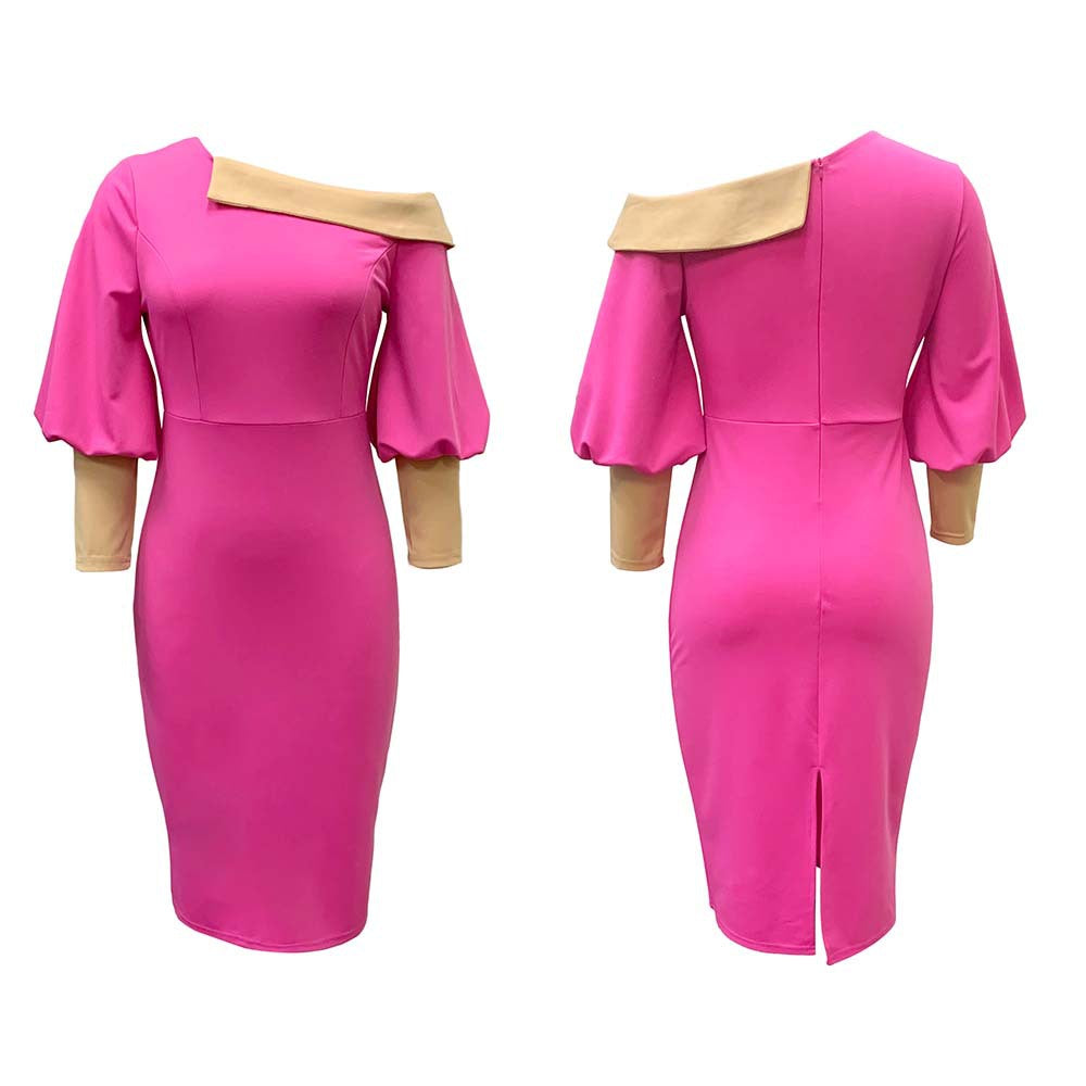 Sexy Office Lady Plus Sizes Dresses-Dresses-Rose Red-S-Free Shipping Leatheretro