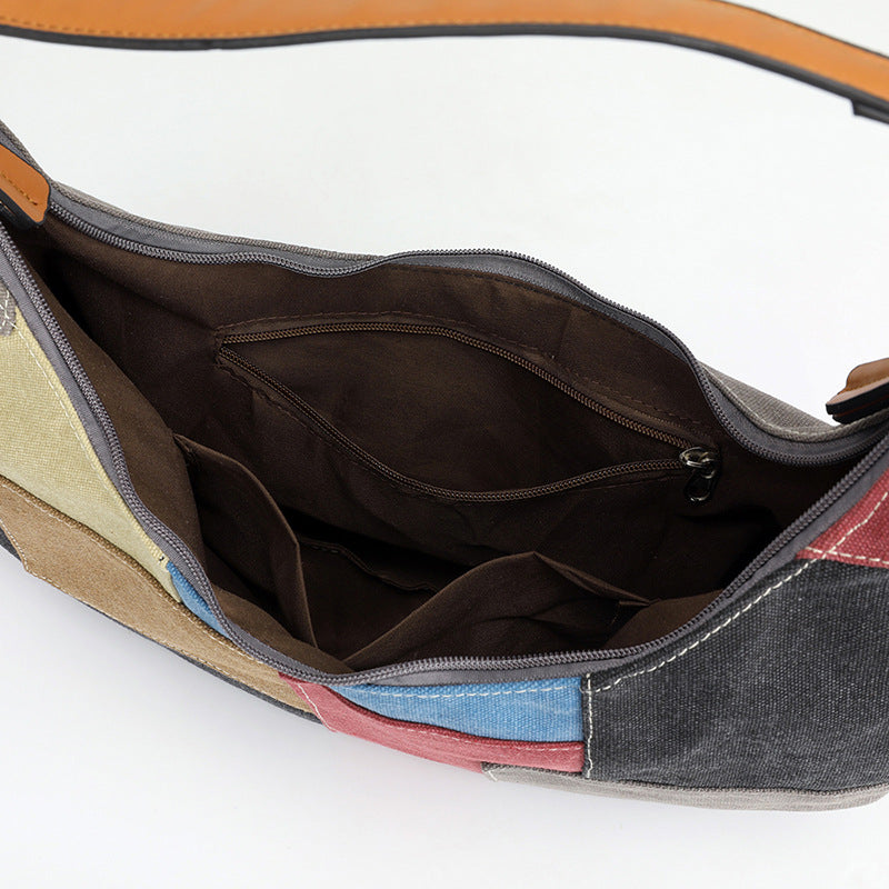 Designed Moon Shaped Canvas Bags for Women 1662-Handbags-The same as picture-Free Shipping Leatheretro