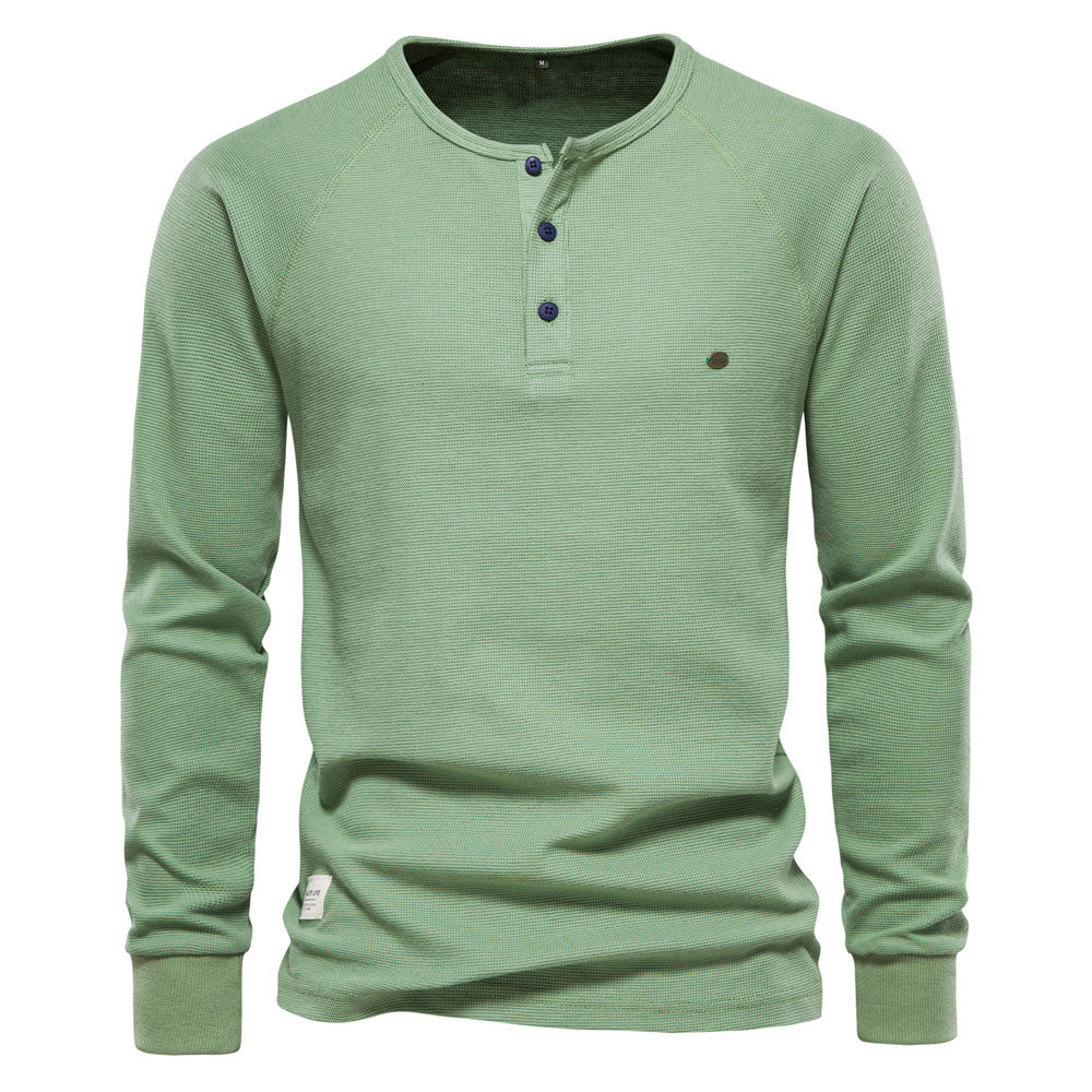 Fashion Long Sleeves T Shirts for Men-Shirts & Tops-Green-S-Free Shipping Leatheretro