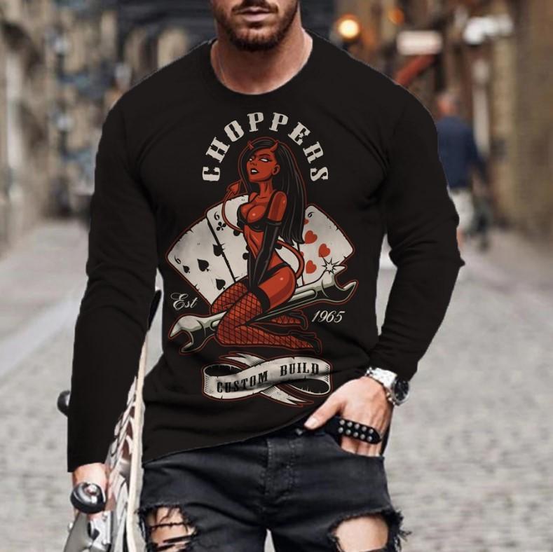 Casual Men Poke Design Long Sleeves T Shirts-Men's T Shirts-6-S-Free Shipping Leatheretro