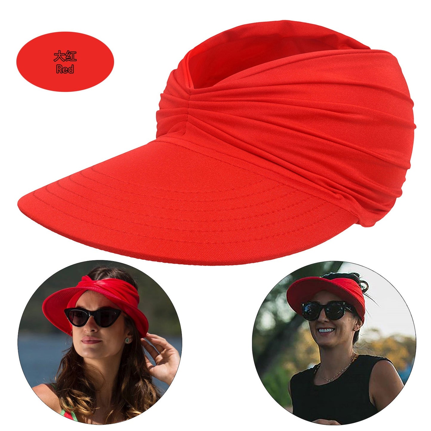 Summer Beach Sun Proof Outdoor Hats 2pcs/Set-Hats-Red-56-65 cm-Free Shipping Leatheretro