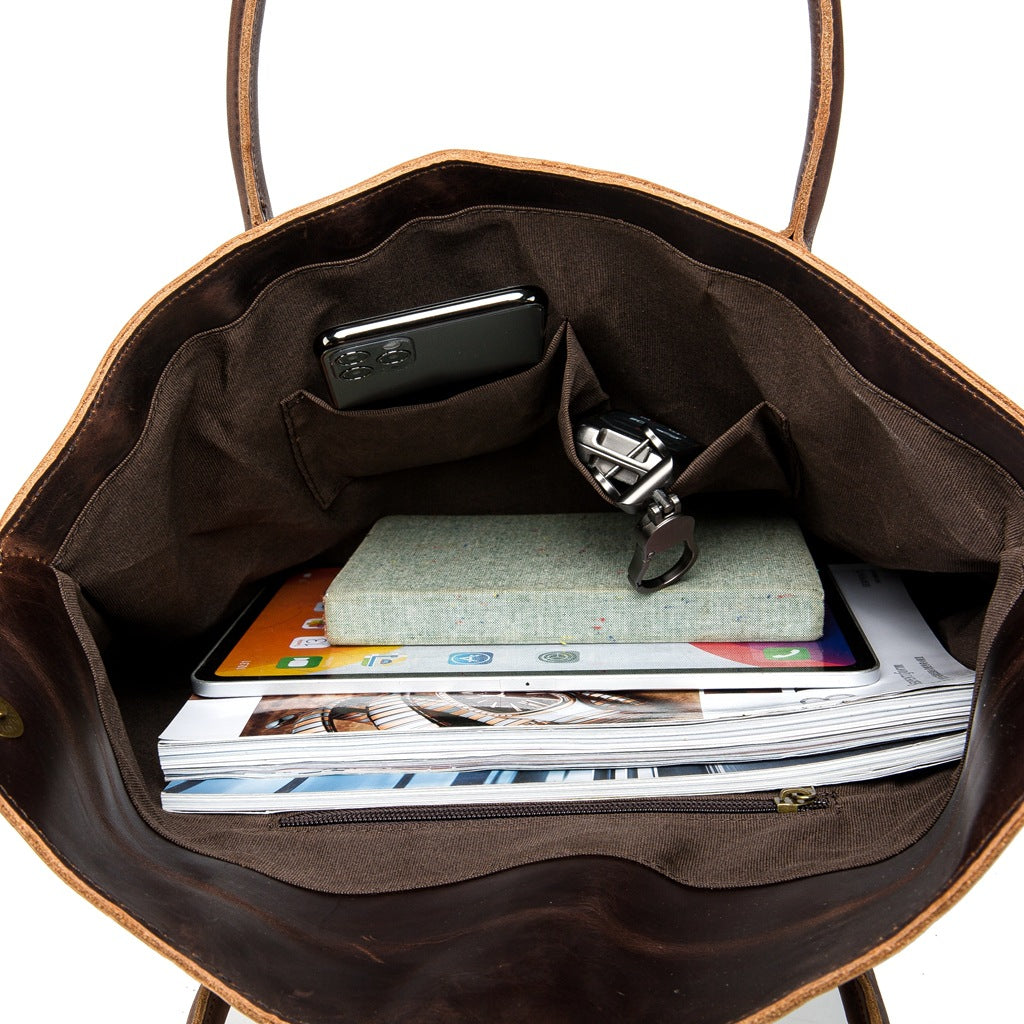 Vintage Business Leather Brifecase & Laptop Bag 1769-Briefcases-Dark Brown-Free Shipping Leatheretro