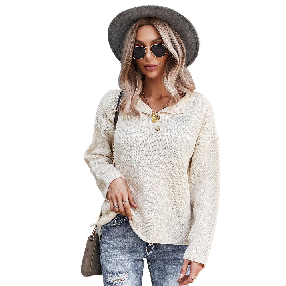 Women Knitting Pullover Sweaters-Shirts & Tops-White-S-Free Shipping Leatheretro