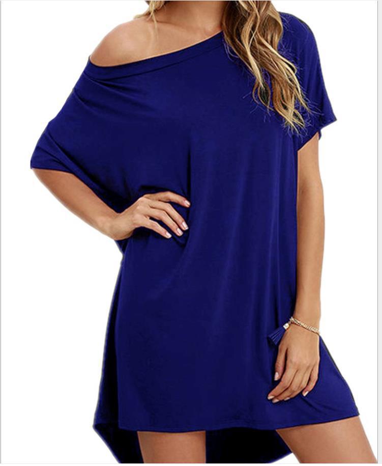 Casual Round Neck Short Daily Dresses-Dresses-Dark Blue-S-Free Shipping Leatheretro