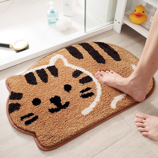 Cat Design Home Living Non Slip Bathroom Mats-Bath Mats & Rugs-Khaki-45*65cm-Free Shipping Leatheretro