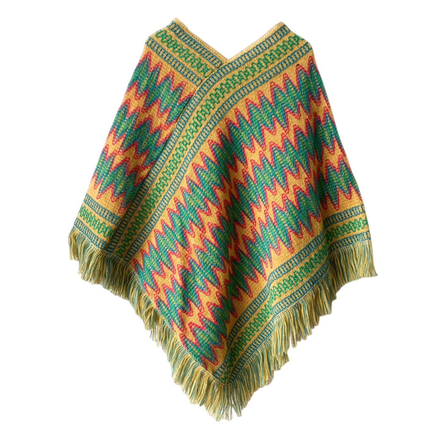 Winter Boho Shawl Capes for Women-Shawls-Green-80-100cm-Free Shipping Leatheretro