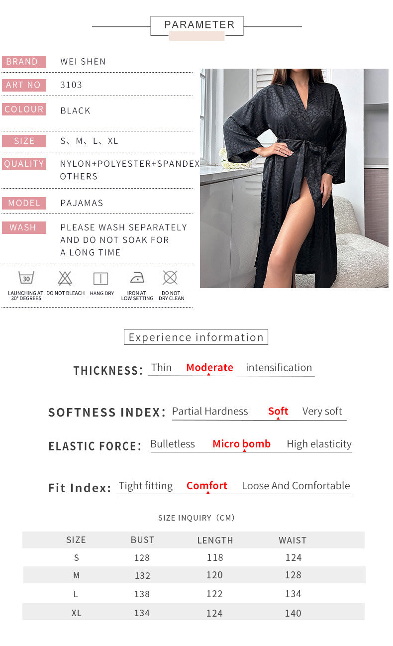 Black Kimono Sleepwear for Women-Sleepwear & Loungewear-Black-S-Free Shipping Leatheretro