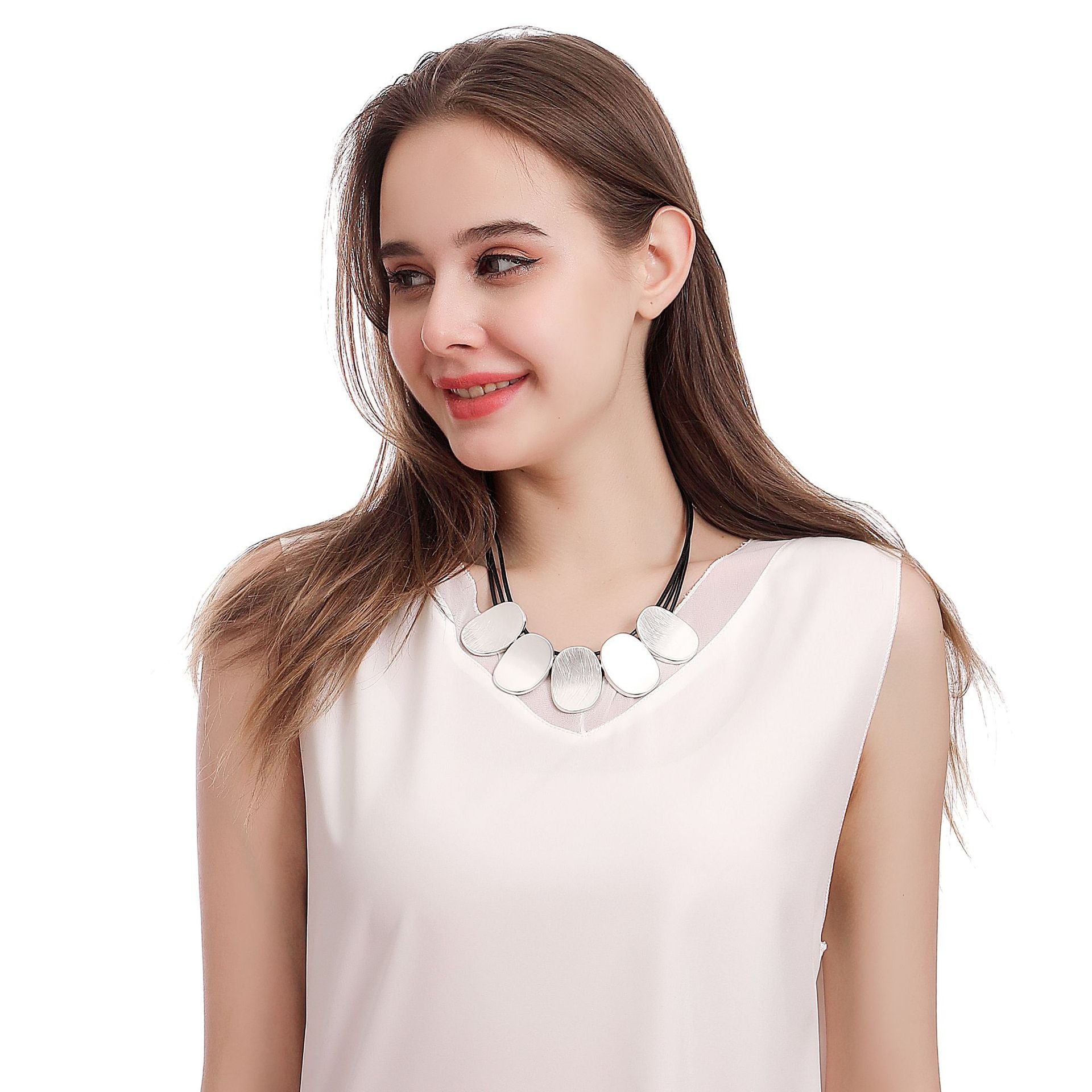 Fashion Ethnic Alloy Geometry Shape Necklace for Women-Necklaces-Golden-Free Shipping Leatheretro