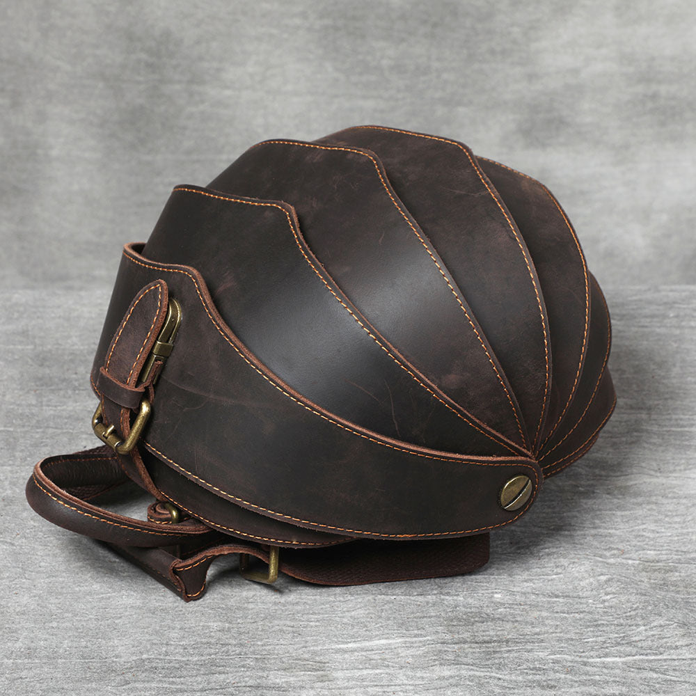 Handmade Leather Beetle Cyclus Pangolin Backpack Small Size 9874-1-Leather Backpack-Dark Coffee-Free Shipping Leatheretro