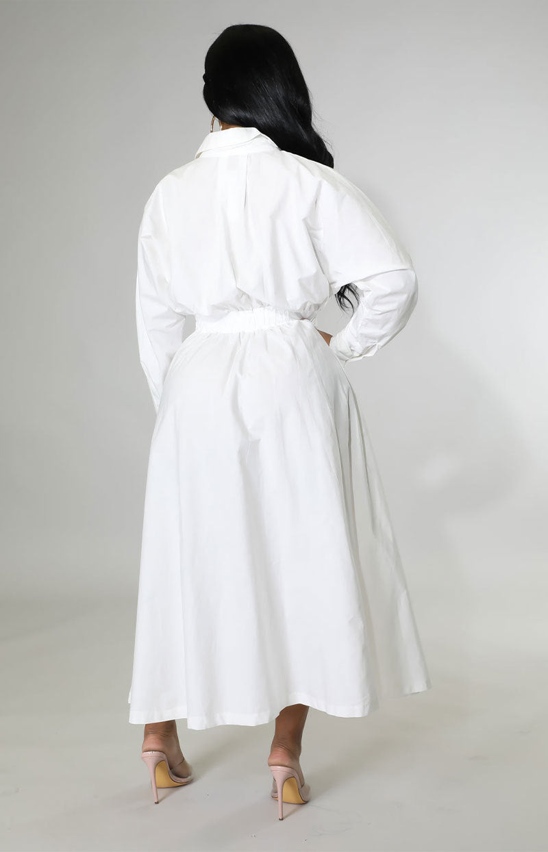 Casual Plus Sizes Shirts Dresses-Dresses-White-S-Free Shipping Leatheretro