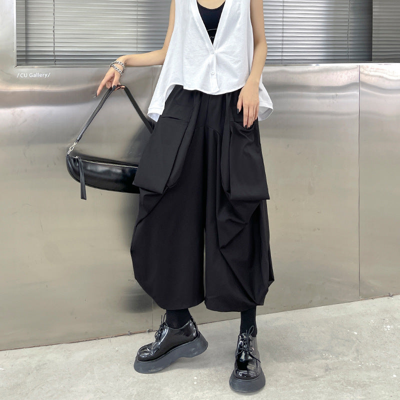 Designed High Waist Women Black Haren Pants-Snow Pants & Suits-Black-One Size-Free Shipping Leatheretro