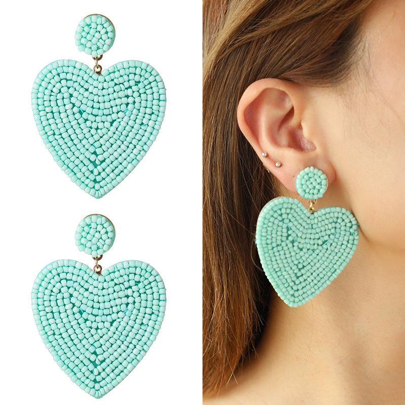 Fashion Beaded Heart Design Earrings-Earrings-DNXE05931-6-Free Shipping Leatheretro