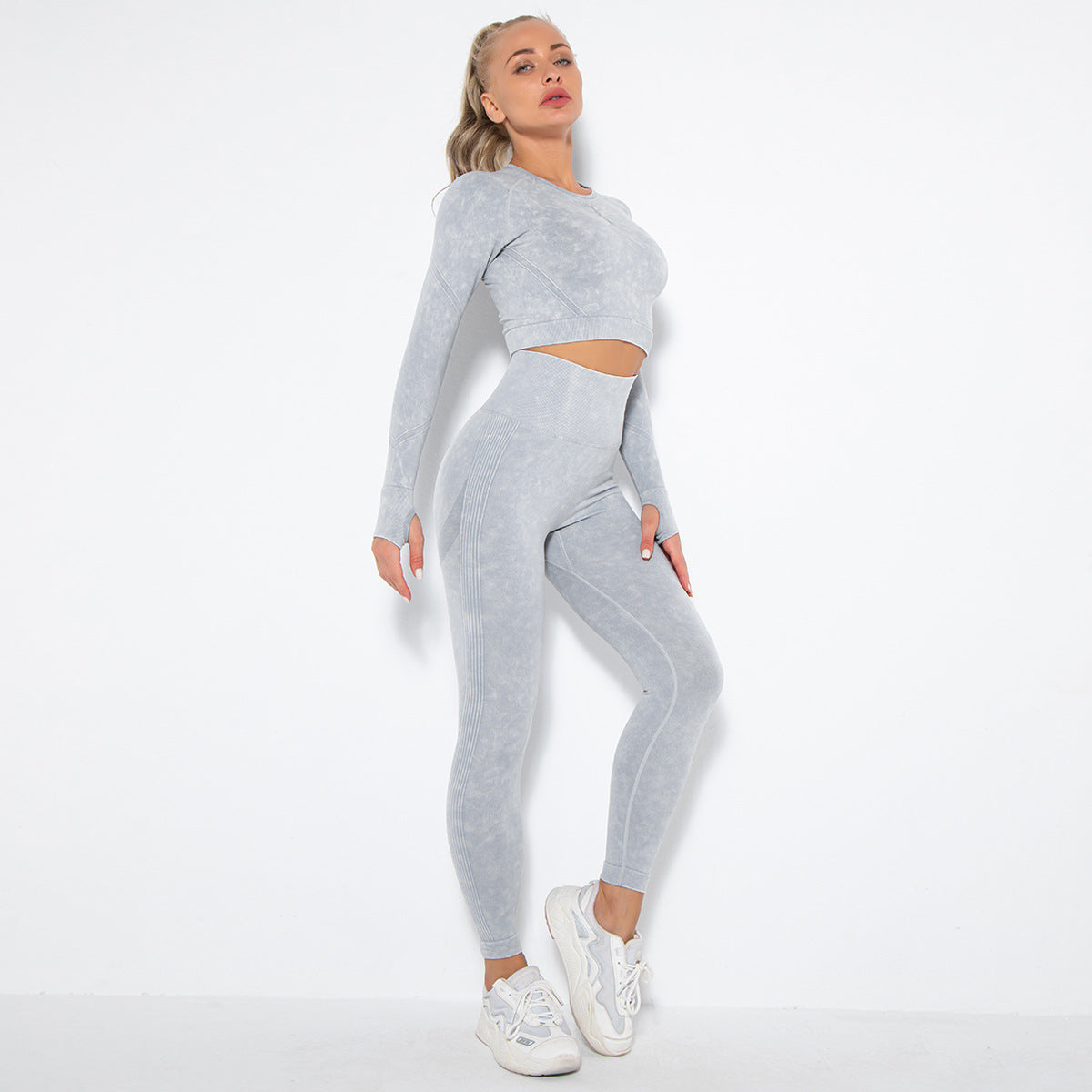 Sexy Simple Style Running Sports Suits-Suits-Light Gray-S-Free Shipping Leatheretro