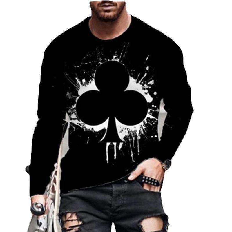 Casual Men Poke Design Long Sleeves T Shirts-Men's T Shirts-1-S-Free Shipping Leatheretro