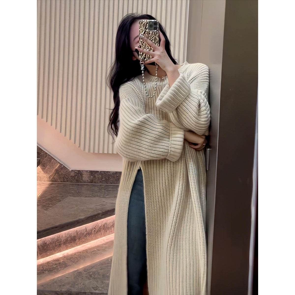 Fashion Designed Knitted Pullover Long Sweaters-Sweater&Hoodies-Ivory-One Size-Free Shipping Leatheretro