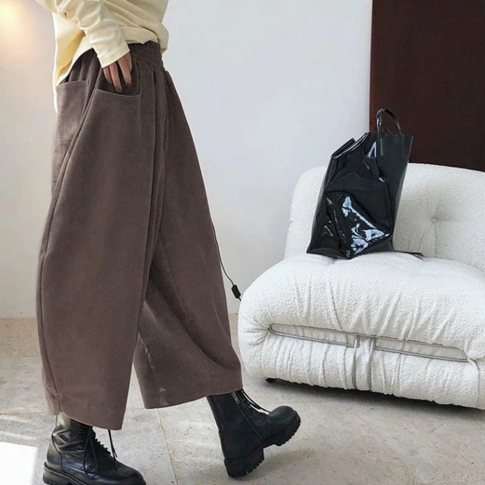 Vintage Plus Sizes Wide Legs Harem Pants-pants-Coffee-One Size 45-80 kg-Free Shipping Leatheretro