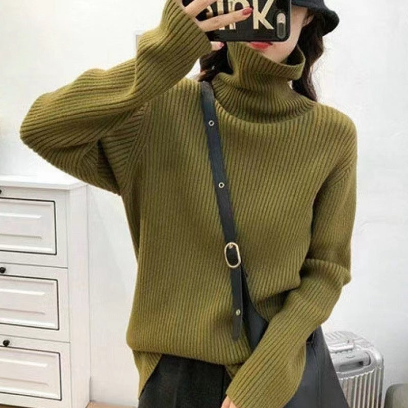 Vintage Pullover Women Knitted Sweaters-Shirts & Tops-Green-One Size-Free Shipping Leatheretro