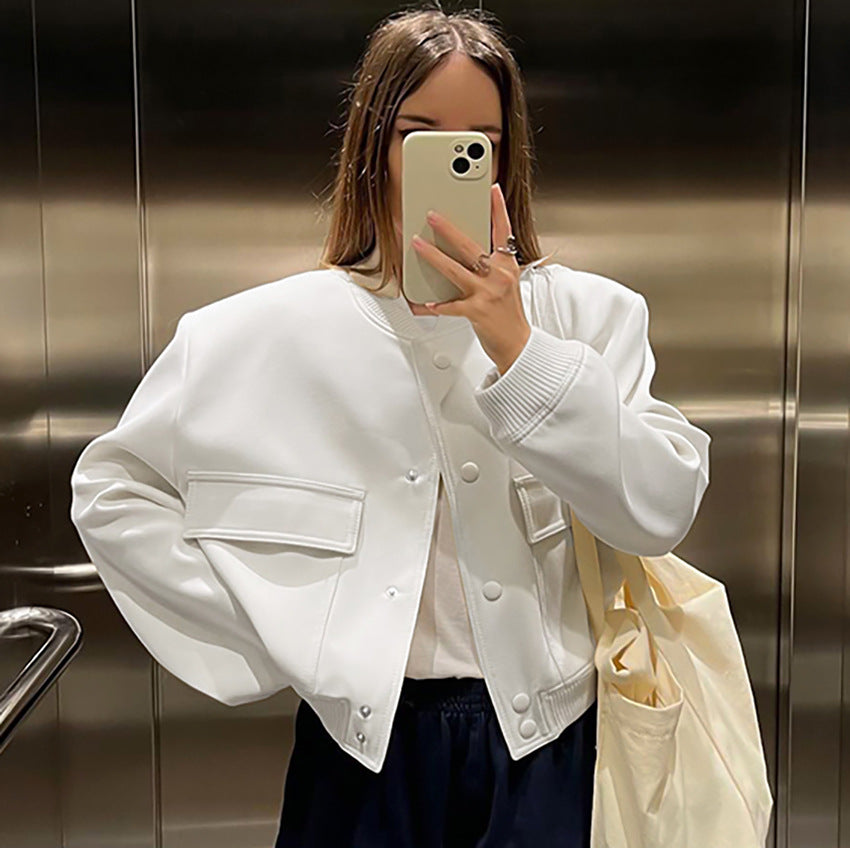 Fashion Cotton Long Sleeves Jacket Coats for Women-Coats & Jackets-White-S-Free Shipping Leatheretro