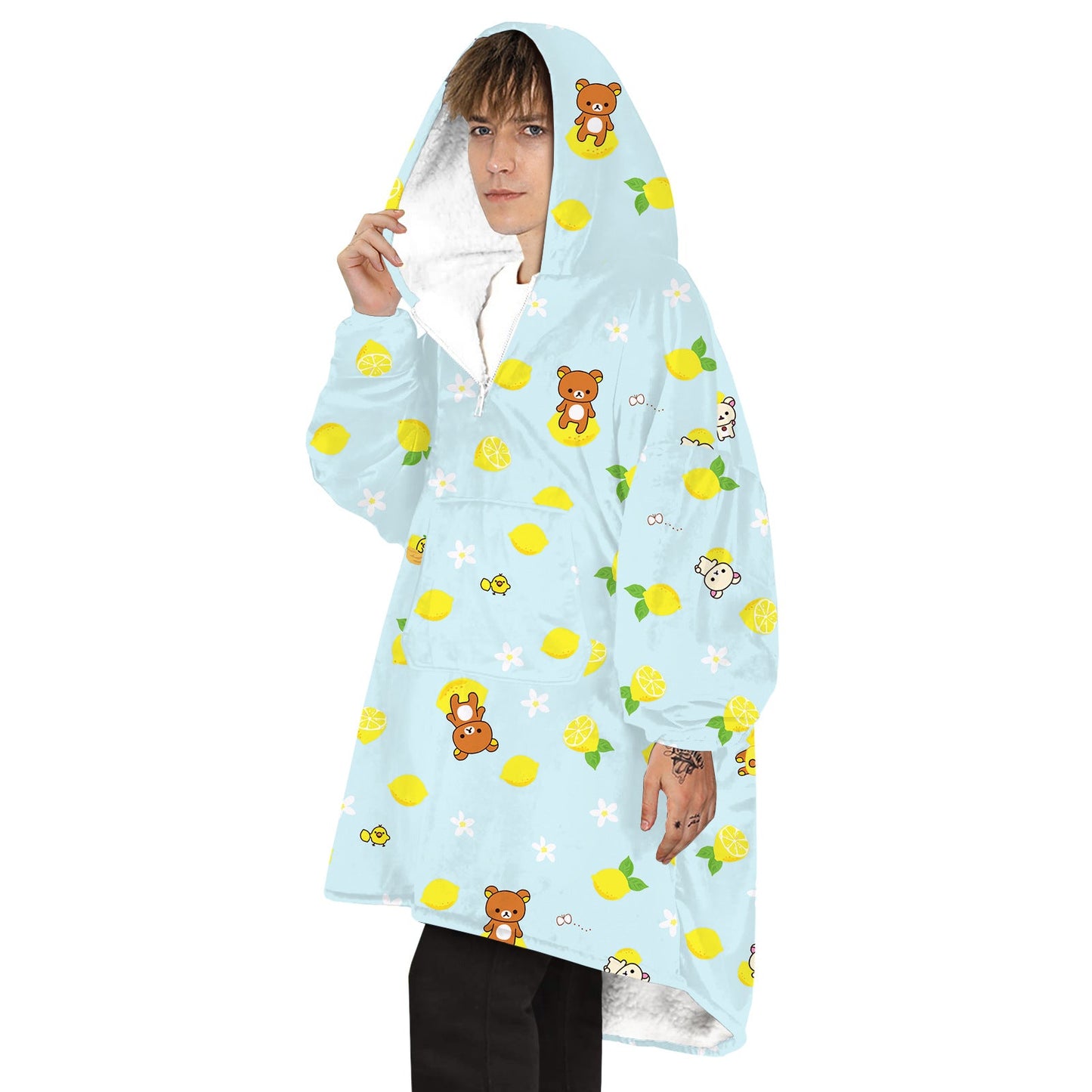 Soft Bee Print Lazy Wearable Watching TV Blanket-Blankets-BWQM-TWQM013-Adult-One Size-Free Shipping Leatheretro