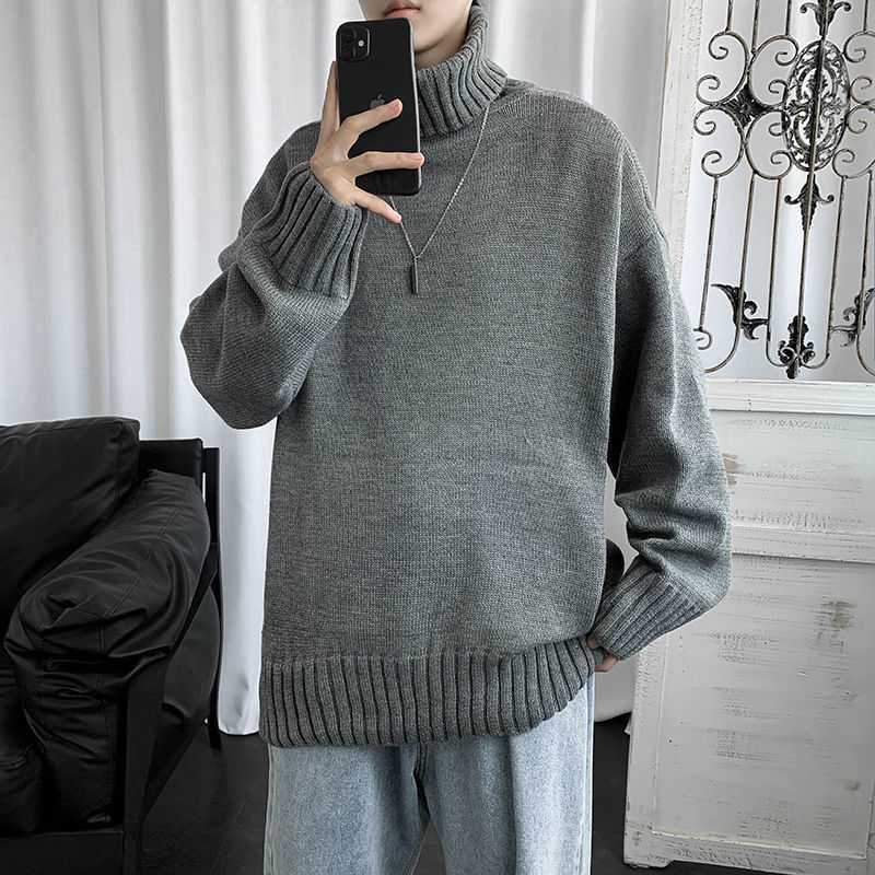 Winter Turtleneck Knitting Pullover Sweaters for Men-Sweater&Hoodies-Black-M 45-55kg-Free Shipping Leatheretro