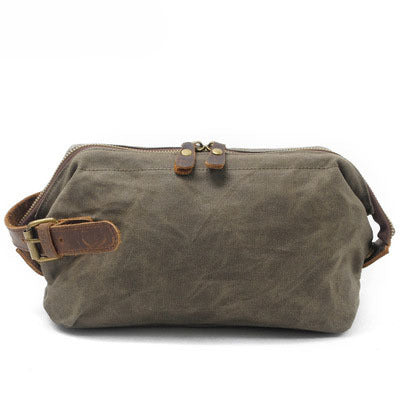Vintage Men's Canvas Toiletry Bag 9161-Cosmetic & Toiletry Bags-Black-Free Shipping Leatheretro