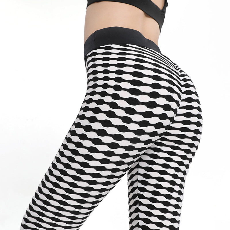 Sexy Striped Running Leggings for Women-Activewear-White-S-Free Shipping Leatheretro