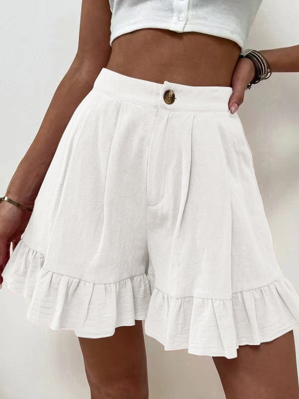 Casual High Waist Summer Short Pants for Women-Shorts-White-S-Free Shipping Leatheretro