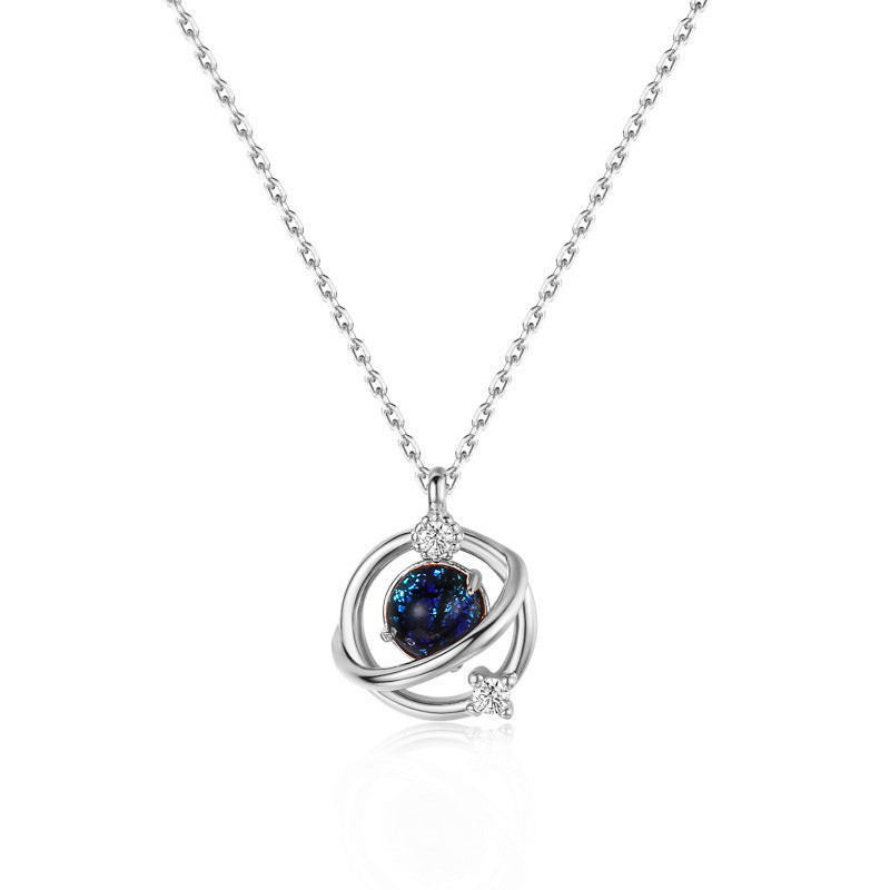 Fantasy Planet Design Silver Necklace for Women-Necklaces-White-Free Shipping Leatheretro