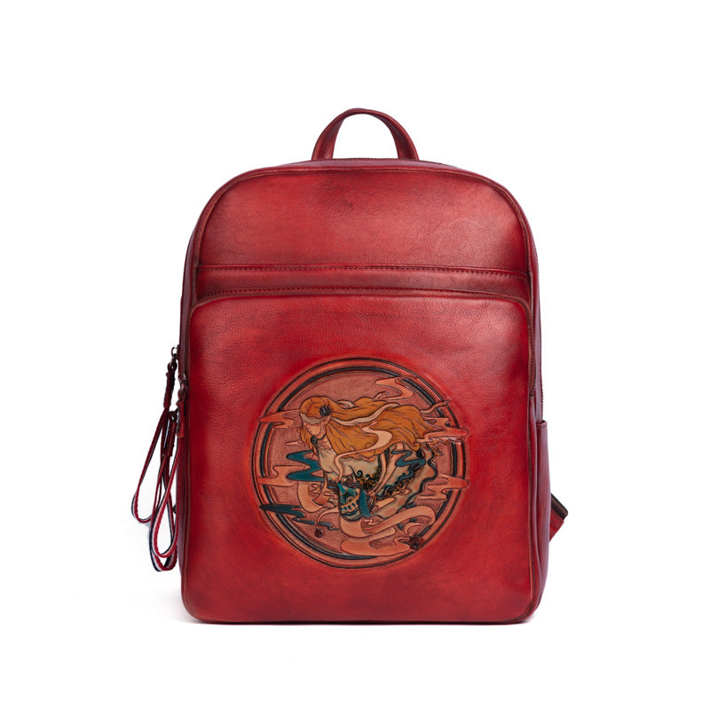 Vintage Cowhide Handmade Leather Laptop Backpack 9772-Backpacks-Brown-Free Shipping Leatheretro