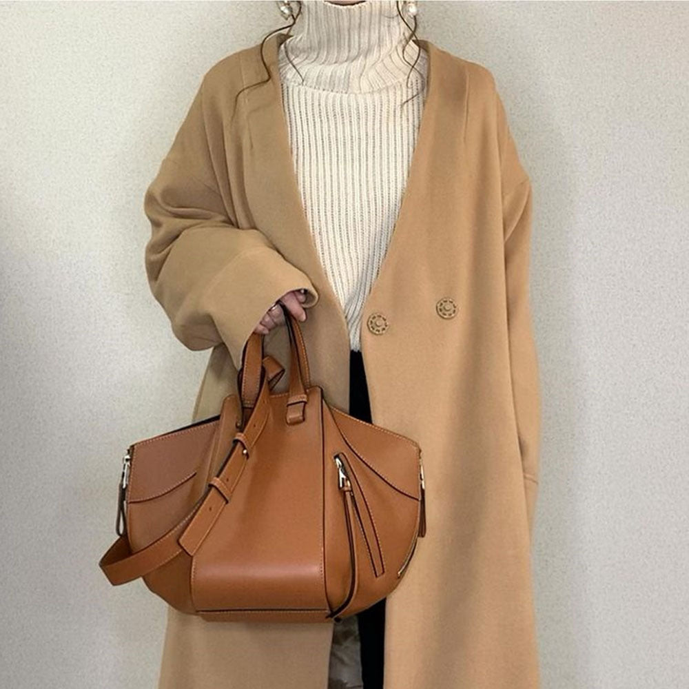 Classy Women Long Winter Overcoat-Outerwear-Brown-One Size-Free Shipping Leatheretro