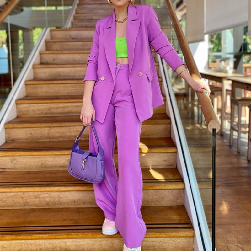 Casual Fall Two Pieces Women Suits-Suits-Purple-S-Free Shipping Leatheretro