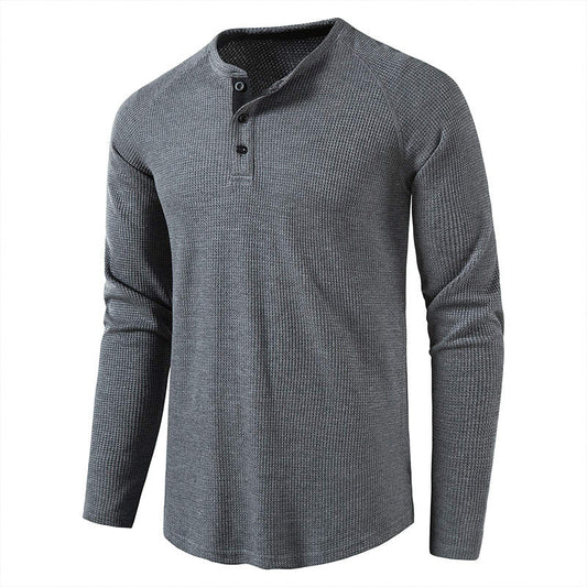 Fall Long Sleeves T Shirts for Men-Shirts & Tops-Dark Gray-S-Free Shipping Leatheretro