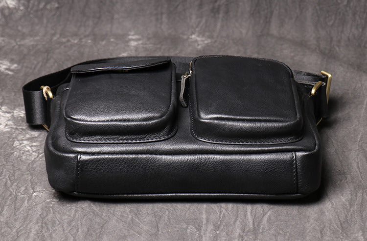 Calf Leather Bags for Men 108-Handbags, Wallets & Cases-Black-Free Shipping Leatheretro