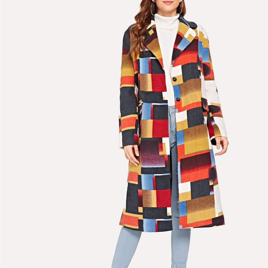 Colorful Design Fashion Long Overcoats for Women-Outerwear-The same as picture-S-Free Shipping Leatheretro